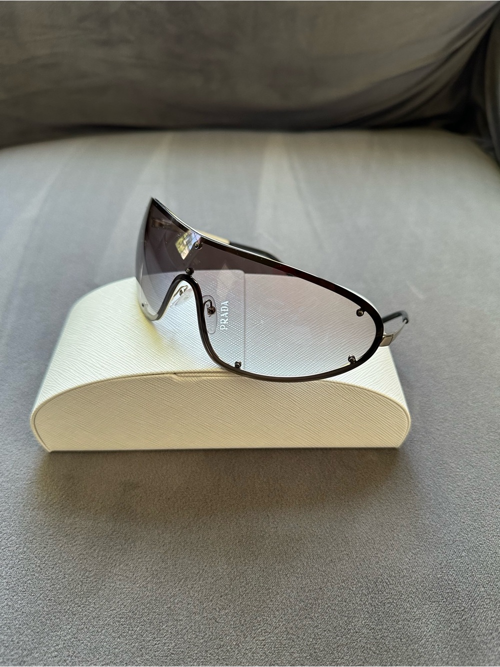 Prada Black Smoke Gradient Shield Sunglasses - Picture 2 of 6